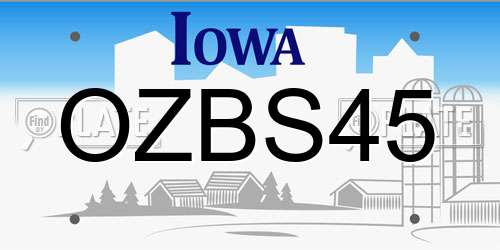OZBS45 Iowa License Plate