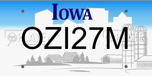OZI27M Iowa License Plate