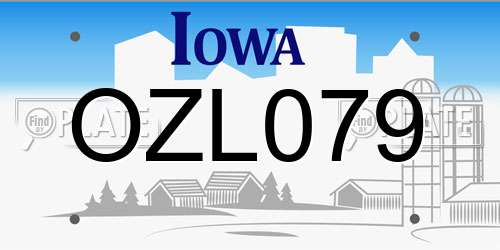 OZL079 Iowa License Plate