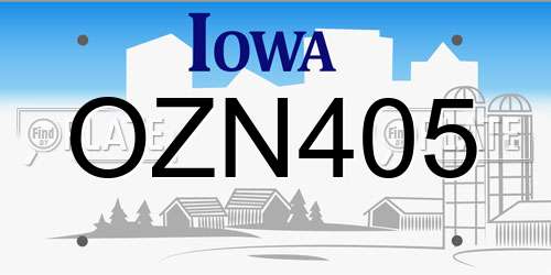 OZN405 Iowa License Plate