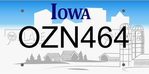 OZN464 Iowa License Plate