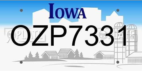 OZP7331 Iowa License Plate