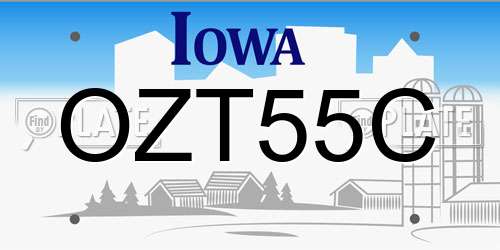 OZT55C Iowa License Plate