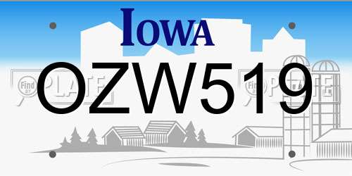 OZW519 Iowa License Plate