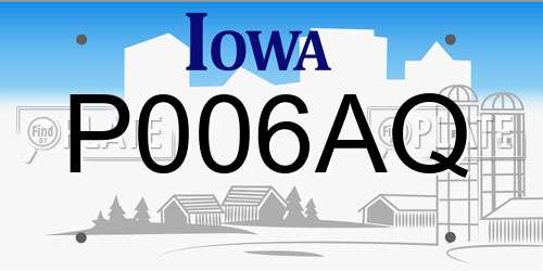 P006AQ Iowa License Plate