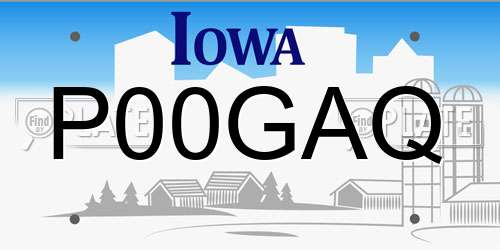 P00GAQ Iowa License Plate
