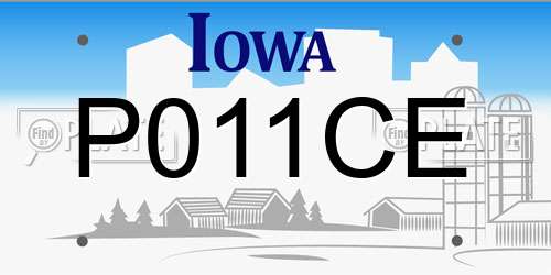 P011CE Iowa License Plate