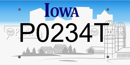 P0234T Iowa License Plate