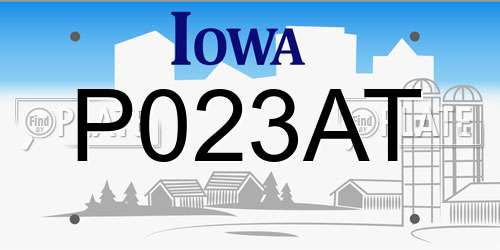 P023AT Iowa License Plate