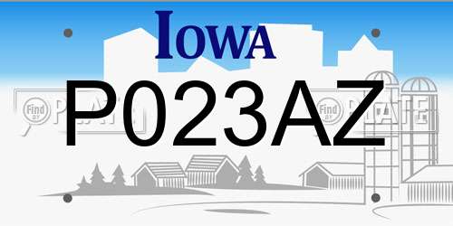 P023AZ Iowa License Plate