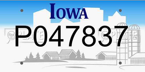P047837 Iowa License Plate