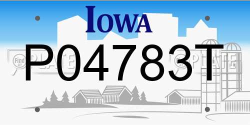 P04783T Iowa License Plate