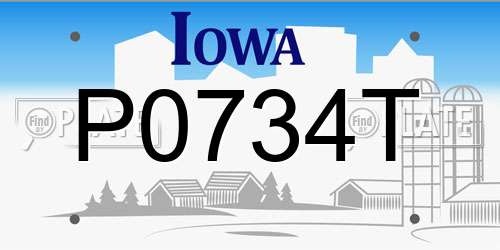 P0734T Iowa License Plate