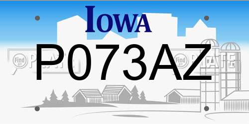 P073AZ Iowa License Plate