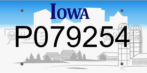 P079254 Iowa License Plate