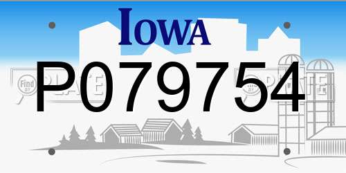 P079754 Iowa License Plate