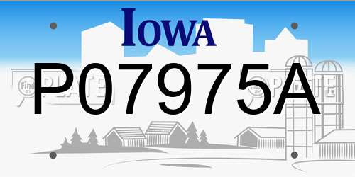 P07975A Iowa License Plate