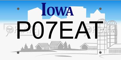 P07EAT Iowa License Plate