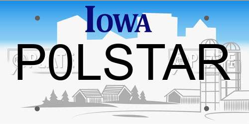 P0LSTAR Iowa License Plate