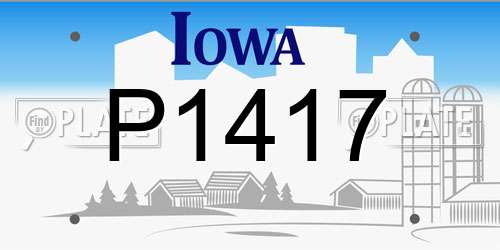P1417 Iowa License Plate