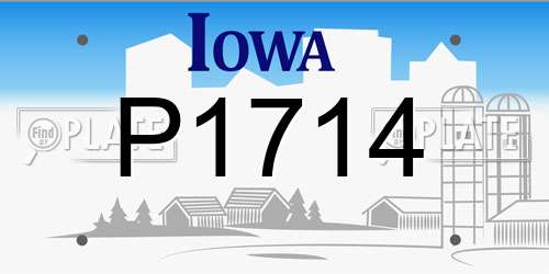 P1714 Iowa License Plate