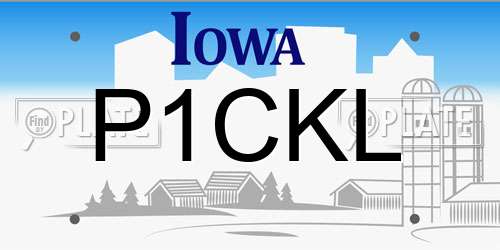 P1CKL Iowa License Plate