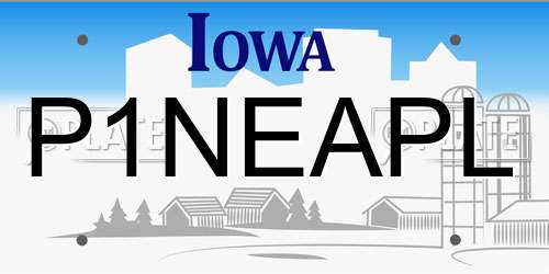 P1NEAPL Iowa License Plate