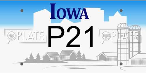 P21 Iowa License Plate