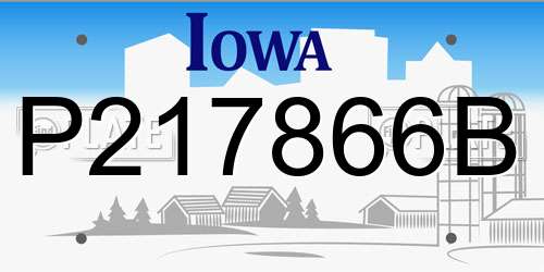 P217866B Iowa License Plate