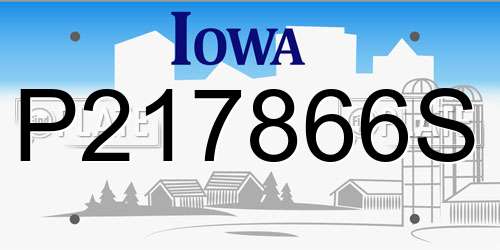 P217866S Iowa License Plate