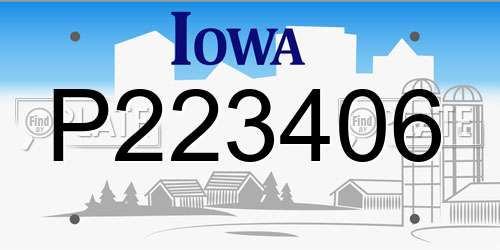 P223406 Iowa License Plate
