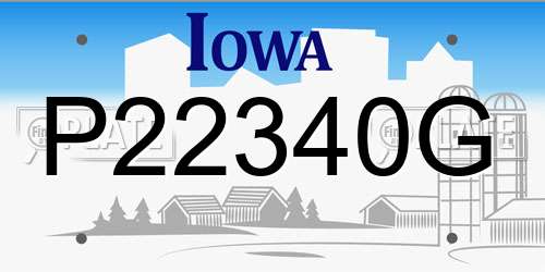 P22340G Iowa License Plate