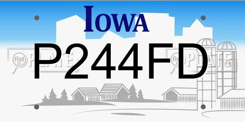 P244FD Iowa License Plate