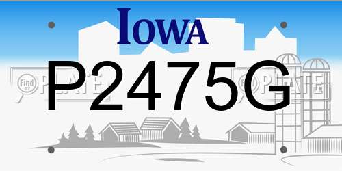 P2475G Iowa License Plate