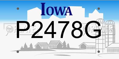 P2478G Iowa License Plate