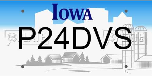P24DVS Iowa License Plate