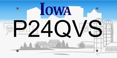 P24QVS Iowa License Plate