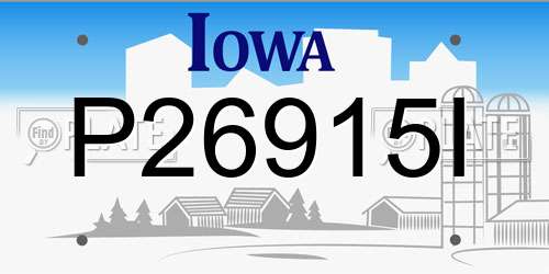 P26915I Iowa License Plate