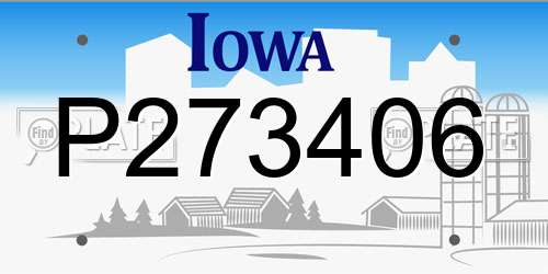 P273406 Iowa License Plate