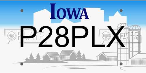 P28PLX Iowa License Plate
