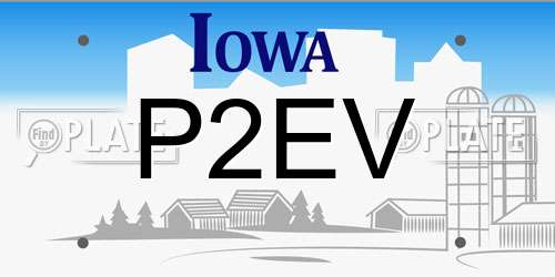 P2EV Iowa License Plate