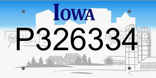 P326334 Iowa License Plate