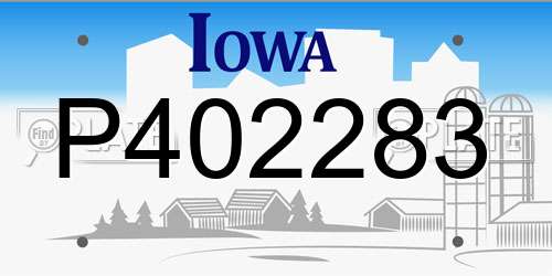 P402283 Iowa License Plate