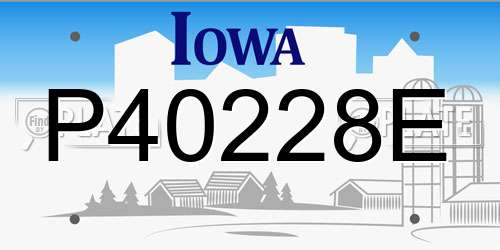 P40228E Iowa License Plate