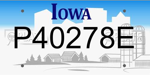 P40278E Iowa License Plate