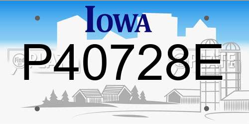 P40728E Iowa License Plate