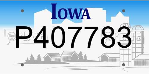 P407783 Iowa License Plate