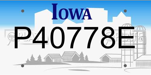 P40778E Iowa License Plate