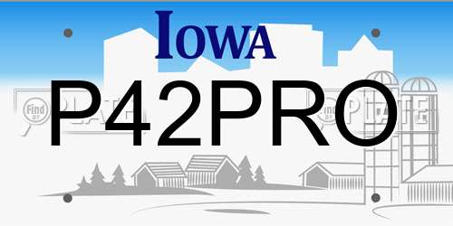 P42PRO Iowa License Plate