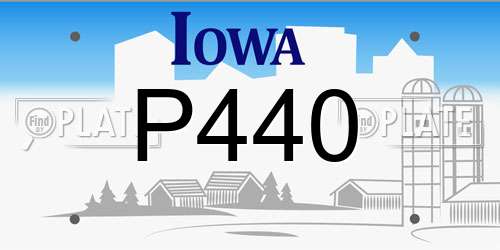 P440 Iowa License Plate